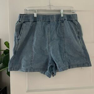 Madewell pull on elastic waist denim shorts